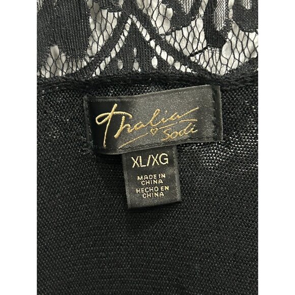 Thalia Sodi Black Lace Open Cardigan Sweater Whimsigoth Sz XL - Picture 5 of 7